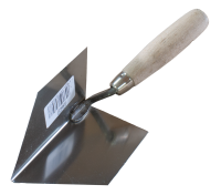 Кельма кутова гостра нержавіюча 120х75мм внутрішня ручка Дерев'яна 