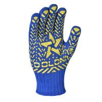 Рукавиці трикотажні з ПВХ малюнком Зірка сині арт.587