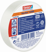 Стрічка для електроізоляції 7000V ELECTRICAL TAPE Біла 20м х19мм ТМ "TESA" 200/10