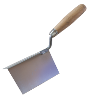 Кельма кутова нержавіюча зовнішня 120х75мм ручка Дерев'яна 