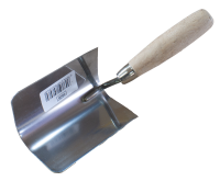 Кельма кутова напівкругла нержавіюча 120мм внутрішня ручка Дерев'яна