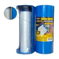 Плівка захисна з голуб клейк стрічк 9micX2.1mX15m Neutral для зовн робіт з колбою-дозатор "WoffMann"