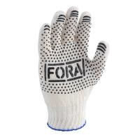 Рукавиці трикотажні з ПВХ малюнком Універсал білі FORA 7 клас арт.15200