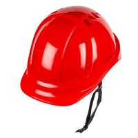 Каска захисна (ABS) червона, без вентиляції, з храповиком,з отворами для навушників SAFE-GUARD 3120