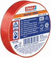 Стрічка для електроізоляції 7000V ELECTRICAL TAPE Червона 20м х 19мм ТМ "TESA" 200/10