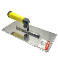 Терка нержавіюча з алюмінієвою ніжкою зуб 6х6 ручка гумова