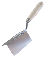 Кельма кутова нержавіюча зовнішня 80х60мм ручка Дерев'яна