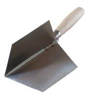 Кельма кутова гостра нержавіюча 120х75мм зовнішня ручка Дерев'яна 