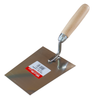 Кельма штукатурна трапецієвидна нержавіюча сталь 140х115х90мм ручка Дерев'яна "WoffMann"