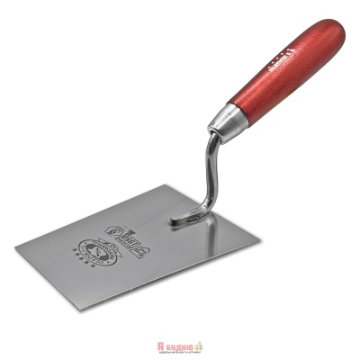 Кельма трапецієвидна широка 140мм нержавіюча сталь ручка Дерев'яна OLEJNIK