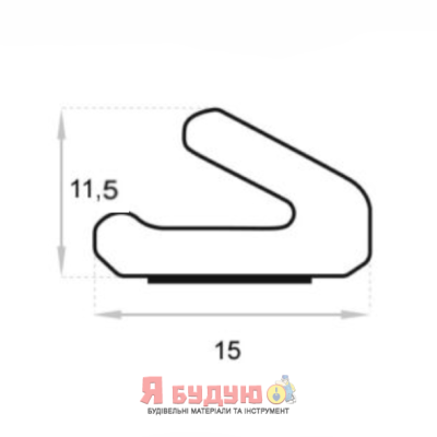Ущільнювач поліуретановий "V" 15х11,5 профіль 100м Білий