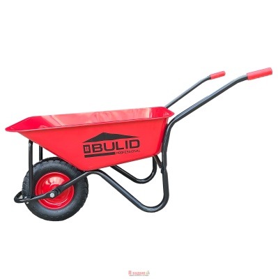 Тачка 1-о колесна d400мм 100л 180кг оцин (буд. проф.) ПНЕВМО КОЛЕСО 4.00-8A RED/BLACK ТМ "BULID"