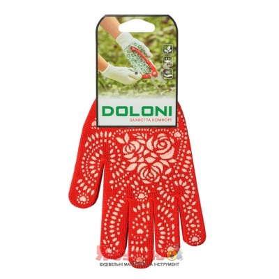 Рукавиці трикотажні з ПВХ "Мак" червоні арт.622