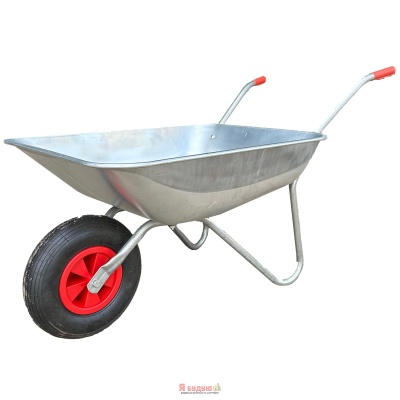 Тачка 1-о колесна d400мм 65л 120кг оцин (cадова) ПНЕВМО КОЛЕСО 4.00-6A SILVER  ТМ "BULID"