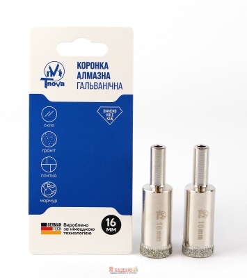 Коронка алмазна гальванічна Т-Nova 16mm