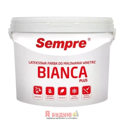 SEMPRE BIANCA PLUS Латексна інтер'єрна фарба 5л	