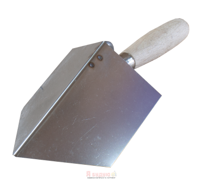 Кельма кутова гостра нержавіюча 120х75мм внутрішня ручка Дерев'яна 