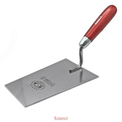 Кельма трапецієвидна широка 180мм нержавіюча сталь ручка Дерев'яна OLEJNIK