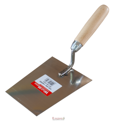 Кельма штукатурна трапецієвидна нержавіюча сталь 140х115х90мм ручка Дерев'яна "WoffMann"