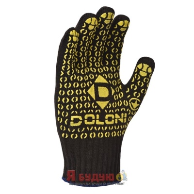 Рукавиці трикотажні з ПВХ малюнком Універсал чорні арт.667