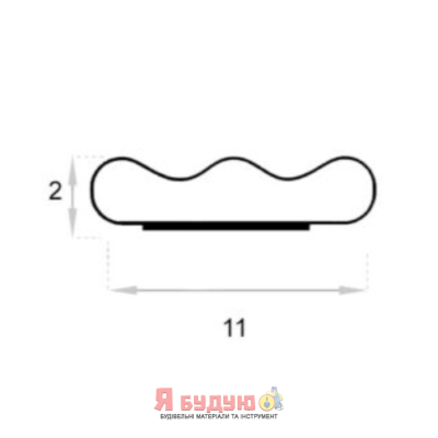 Ущільнювач поліуретановий "I" 11х2 профіль 500м Коричневий 