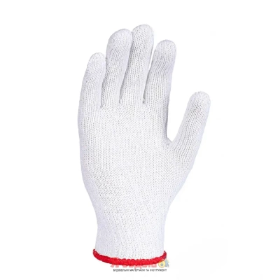 Рукавиці трикотажні без ПВХ Стандарт білосніжні арт.576