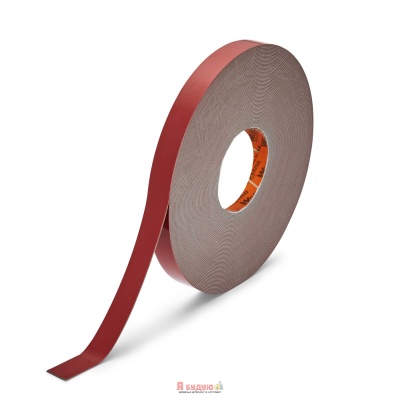 Спінена двостороння стрічка Преміум /Solvent (черв. лайн.) 19мм*10м "Woffmann"