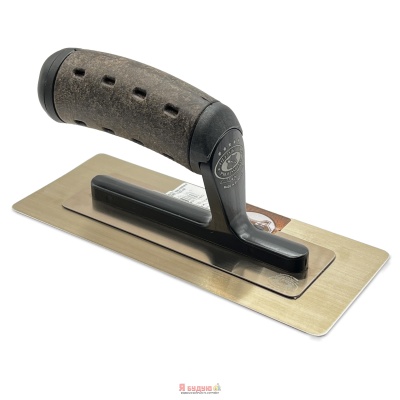 Терка VENETIAN ЗОЛОТО загартована нержавіюча сталь 200х86х0,3мм ручка Шкіра VINTAGE