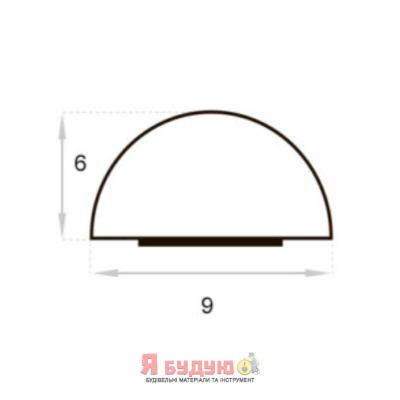Ущільнювач поліуретановий "D" 9х6 профіль 500м Коричневий