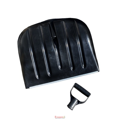 Лопата для снігу з металевим наконечником 450мм чорна "WoffMann"