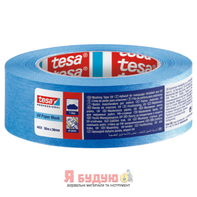 Малярна стрічка UV 50м х 38мм синя ТМ "TESA" 48/8