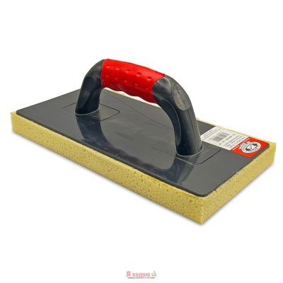Терка з пластику 130x280мм ABS Гідро-губка Жовта 25мм 330г ручка Двохкомпонентна OLEJNIK