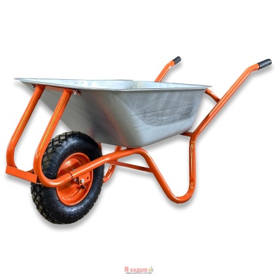 Тачка 1-о колесна d400мм 100л 180кг оцин (буд. проф.) ПНЕВМО КОЛЕСО 4.00-8 ORANGE ТМ "BULID"