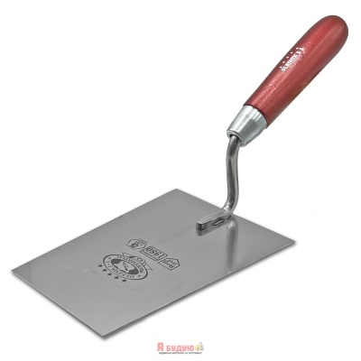 Кельма трапецієвидна широка 160мм нержавіюча сталь ручка Дерев'яна OLEJNIK