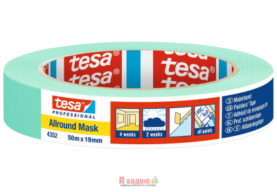 Малярна стрічка ALLROUND 50м х 38мм для чітких країв ТМ "TESA"48/1