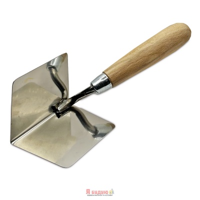 Кельма кутова нержавіюча внутрішня 80х60мм ручка Дерев'яна