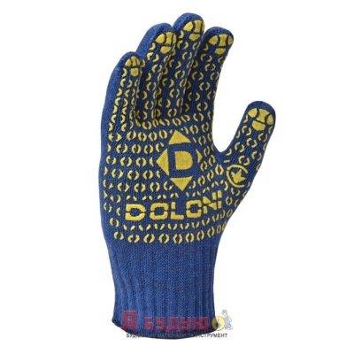 Рукавиці трикотажні з ПВХ малюнком Універсал сині арт.646
