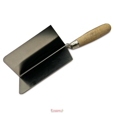 Кельма кутова нержавіюча зовнішня 120х60мм ручка Дерев'яна