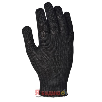 Рукавиці трикотажні з ПВХ малюнком Зірка чорні арт.562