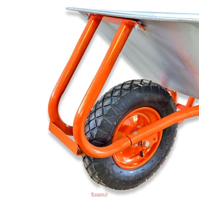 Тачка 1-о колесна d400мм 100л 180кг оцин (буд. проф.) ПНЕВМО КОЛЕСО 4.00-8 ORANGE ТМ "BULID"