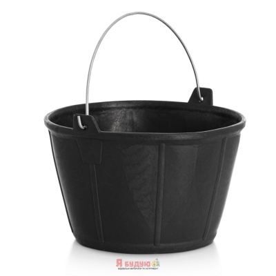 Відро Будівельне STRONG гумове 11л Чорне Іспанія "WoffMann" 