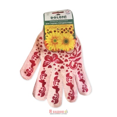 Рукавиці трикотажні з ПВХ "Метелики" різнобарвні арт.4220