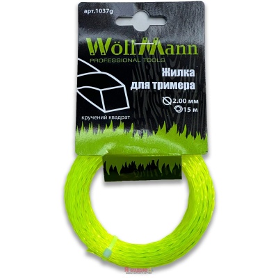 Жилка для тримера "Кручений квадрат" 2.00мм 15м ТМ «WoffMann»
