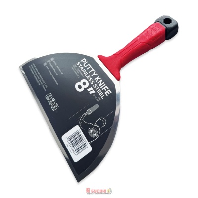 Однокомпонентний шпатель 200мм із загартованої  нержавіючої сталі із ергономічною формою OLEJNIK