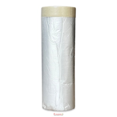 Плівка захисна з клейкою стрічкою 9mic X 2.1m X 25m Neutral для внутрішніх робіт "WoffMann"