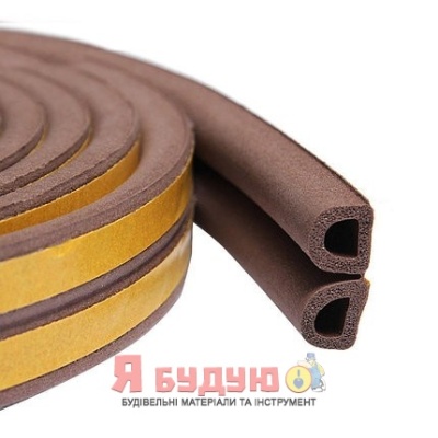 Ущільнювач D 10х12 профіль 50 м. Коричневий