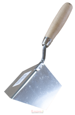 Кельма кутова гостра нержавіюча 120х75мм зовнішня ручка Дерев'яна 