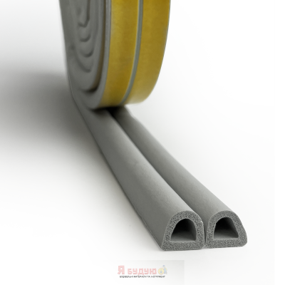 Ущільнювач D 10х12 профіль 50 м. Графіт ( сірий)